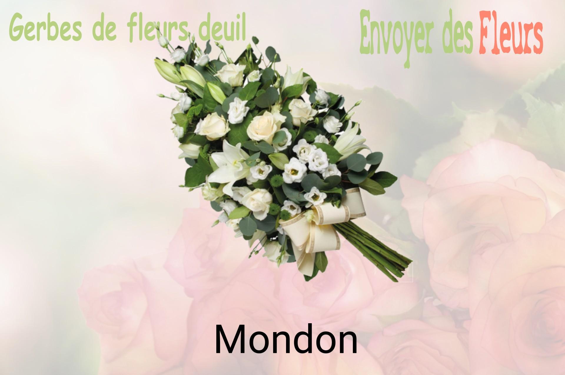 Gerbe de fleurs de deuil livrée à Mondon